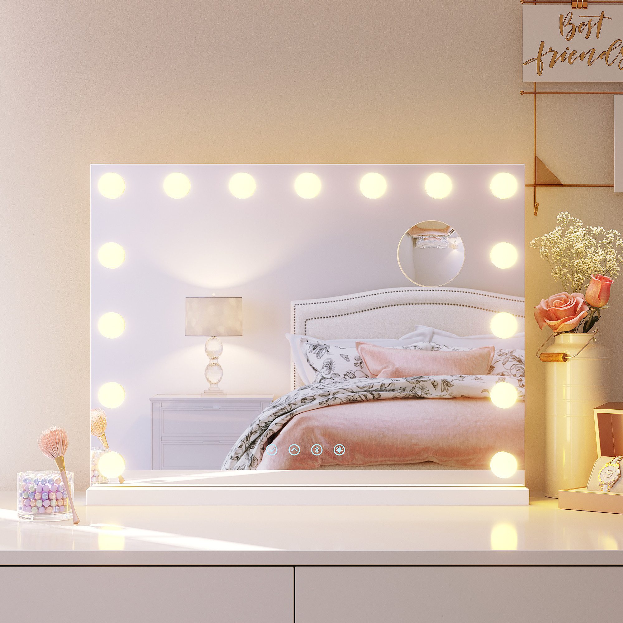 SONNI Kosmetikspiegel Dreifarbiger LED-Kosmetikspiegel mit Bluetooth günstig online kaufen