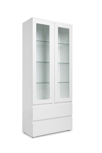 Newroom Standvitrine Nikita Vitrine Weiß Vitrinenschrank Modern Wohnzimmer günstig online kaufen