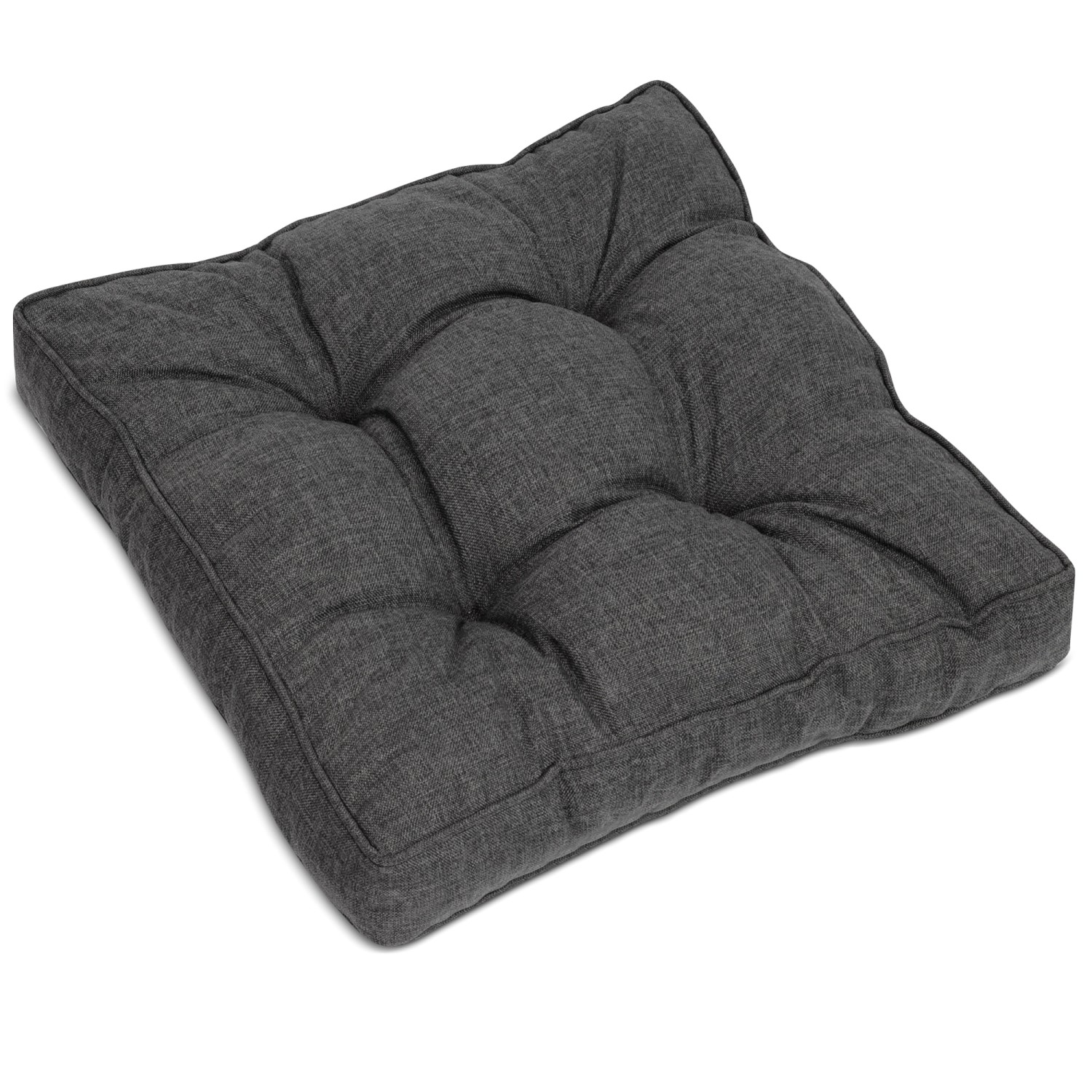 Beautissu Beauflair Loungekissen Outdoor Sitz 60x60x10cm Graphitgrau günstig online kaufen
