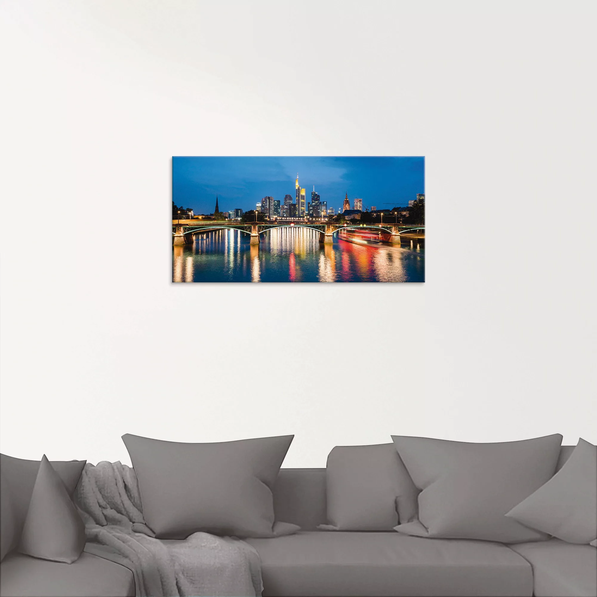 Artland Glasbild "Frankfurt am Main zur Nacht", Deutschland, (1 St.) günstig online kaufen