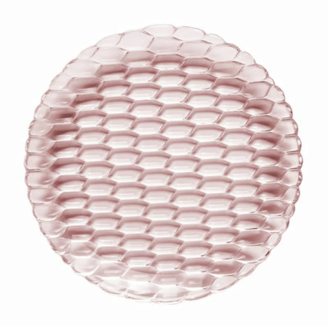 Teller Jellies Family plastikmaterial rosa / Ø 27 cm - Kartell - Rosa günstig online kaufen
