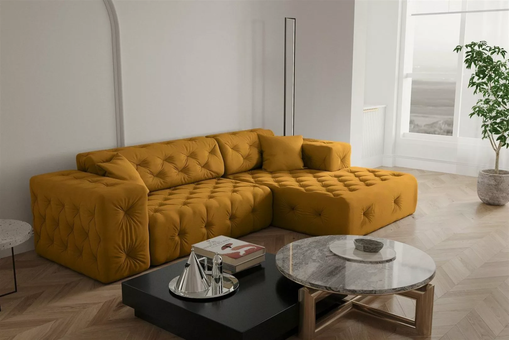 Fun Möbel Ecksofa Ecksofa Designersofa CHANTAL in Stoff Opera Velvet, Ottom günstig online kaufen