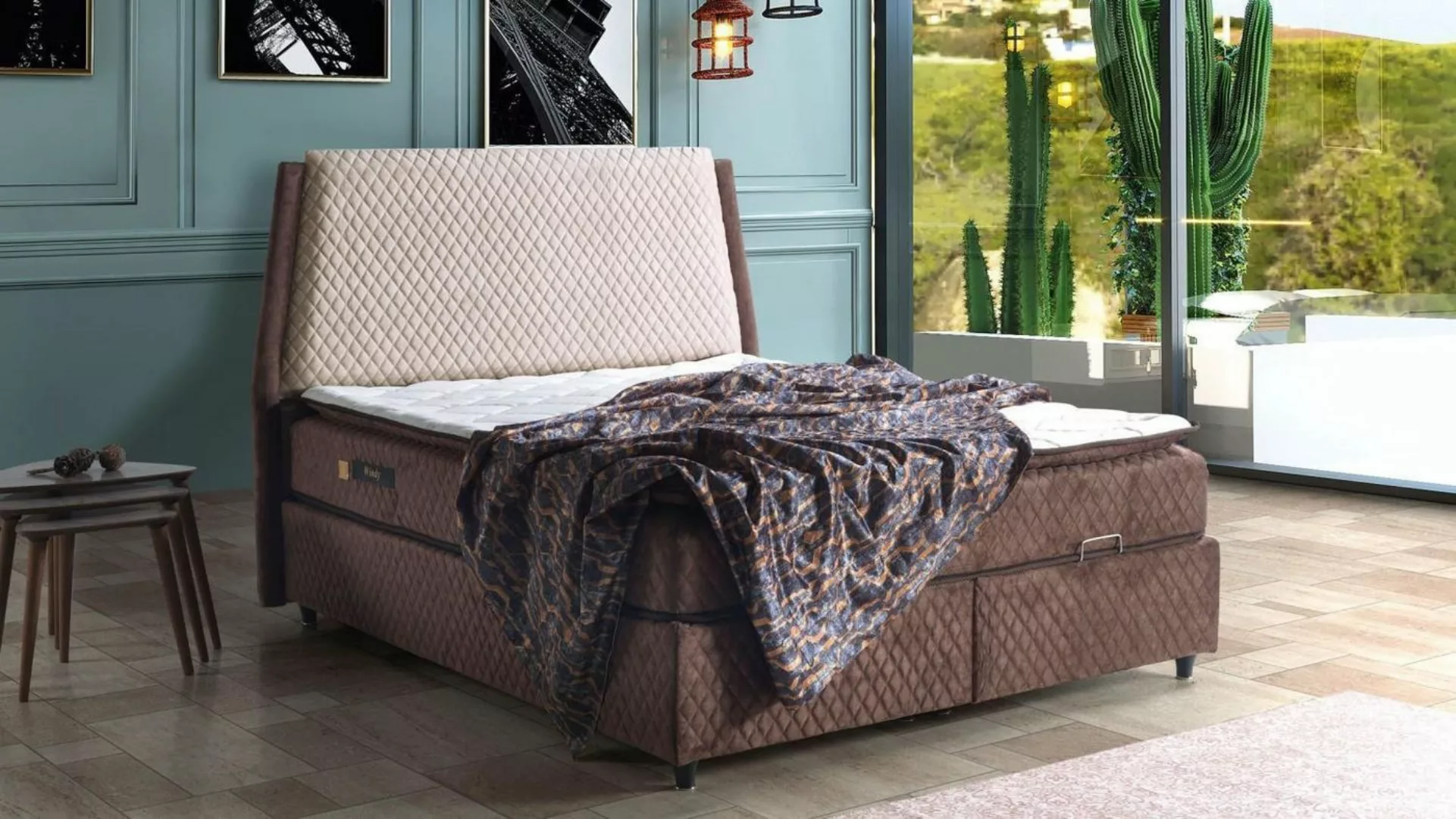 JVmoebel Bett Bett Design Betten Luxus Betten Polster Schlafzimmer Möbel Bo günstig online kaufen