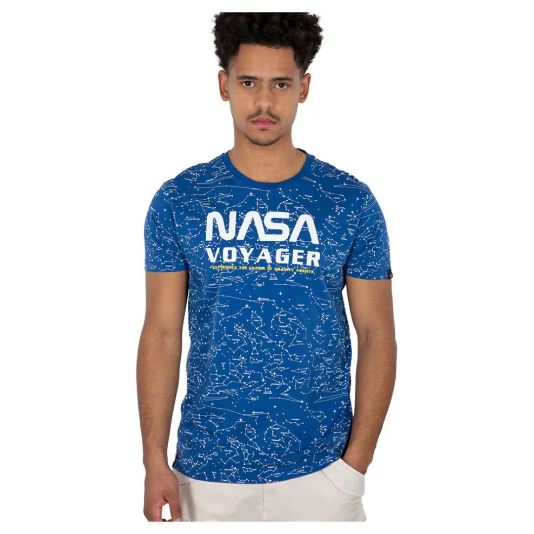 Alpha Industries Nasa Voyager Aop Kurzärmeliges T-shirt S Nasa Blue günstig online kaufen