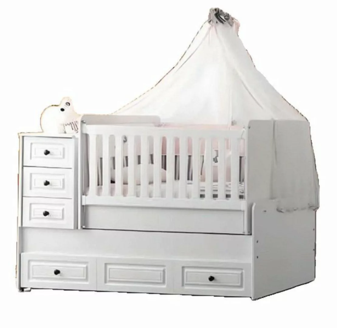 JVmoebel Kinderbett Luxuriöses Weißes Babybett Stilvoll Holzbett für das Ki günstig online kaufen