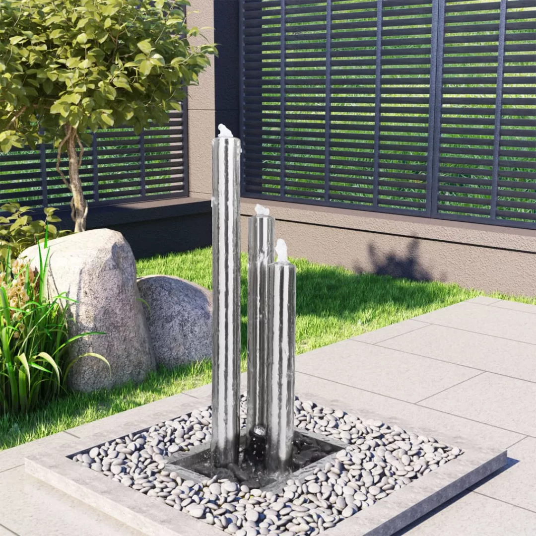 Gartenbrunnen Silbern 48x34x88 Cm Edelstahl günstig online kaufen