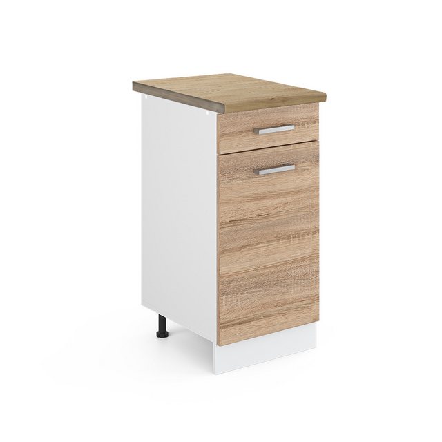 Vicco Unterschrank R-Line, Sonoma/Weiß, 40 cm ohne Arbeitsplatte günstig online kaufen