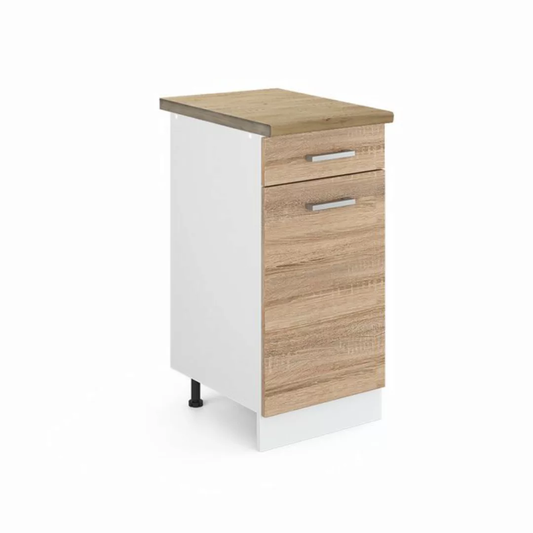 Vicco Unterschrank R-Line, Sonoma/Weiß, 40 cm ohne Arbeitsplatte günstig online kaufen