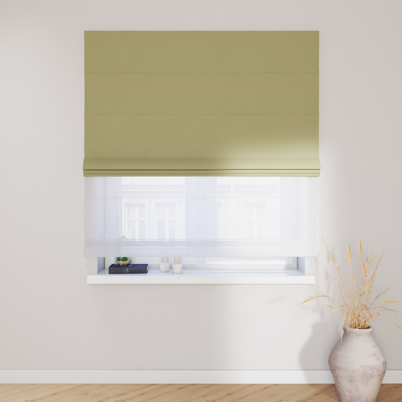 Dekoria Doppelraffrollo Duo, grün, 100 x 170 cm günstig online kaufen