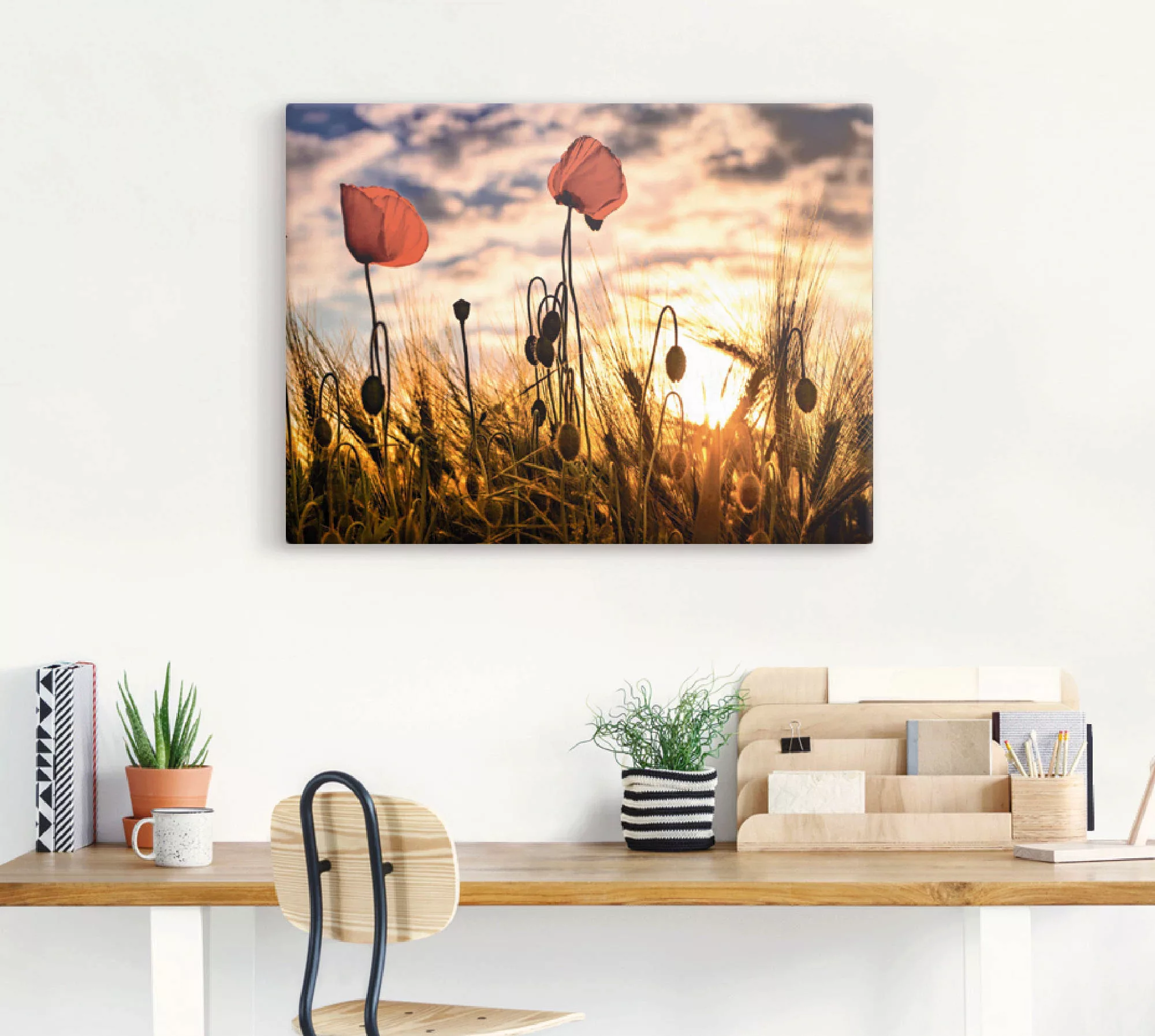 Artland Wandbild »Mohnblumen im Sonnenuntergang«, Blumen, (1 St.), als Alub günstig online kaufen