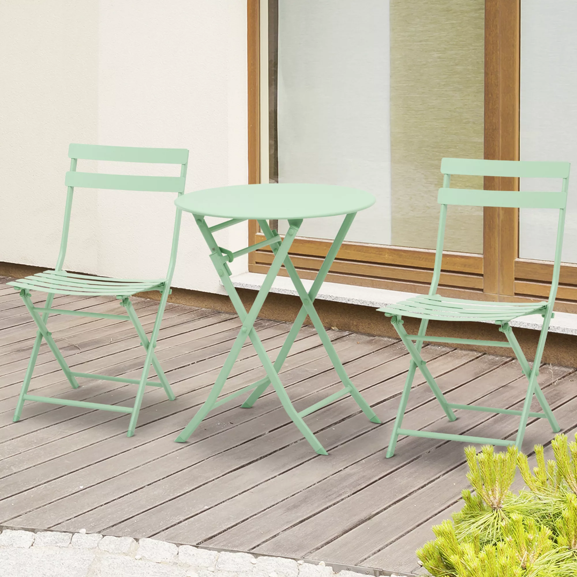 Outsunny Gartenset für 2 Personen Garnitur Balkonmöbel Set Bistrotisch mit günstig online kaufen