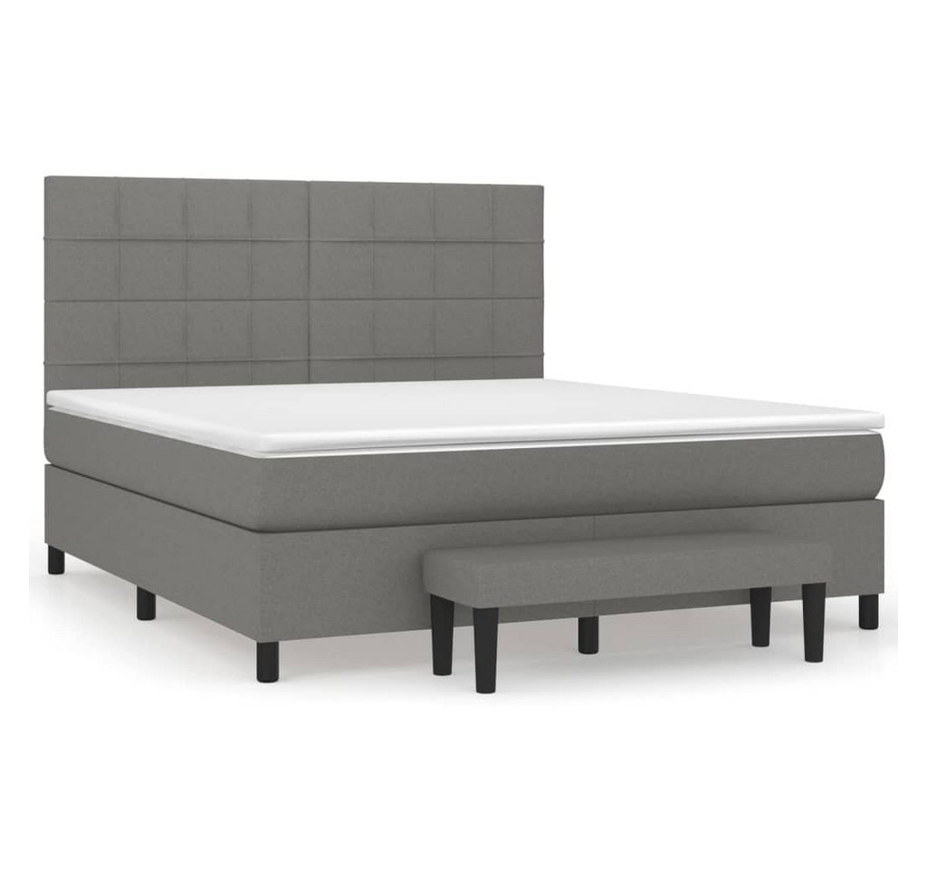 furnicato Bett Boxspringbett mit Matratze Dunkelgrau 160x200 cm Stoff günstig online kaufen