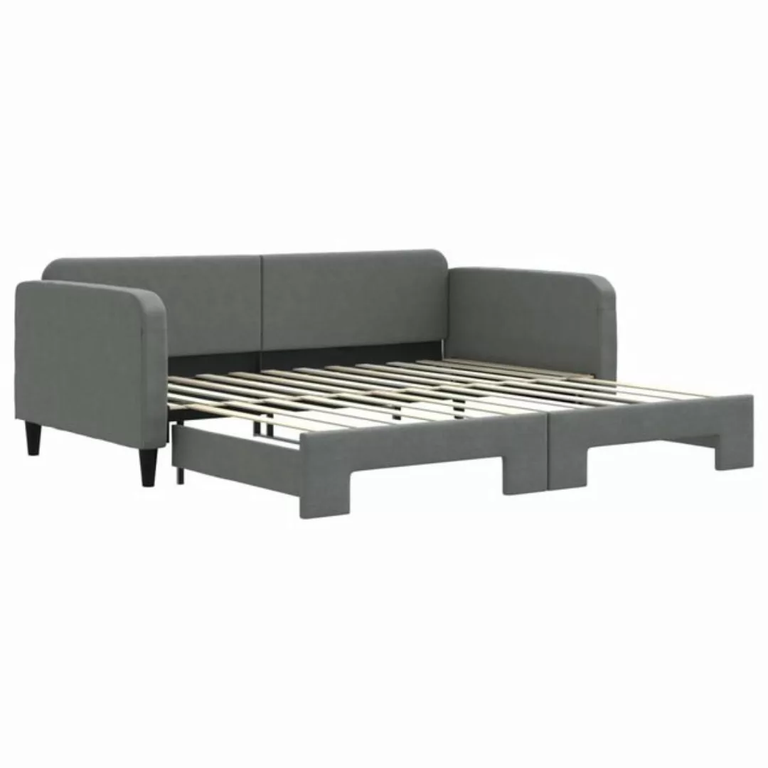 vidaXL Gästebett Gästebett Tagesbett Ausziehbar Dunkelgrau 100x200 cm Stoff günstig online kaufen