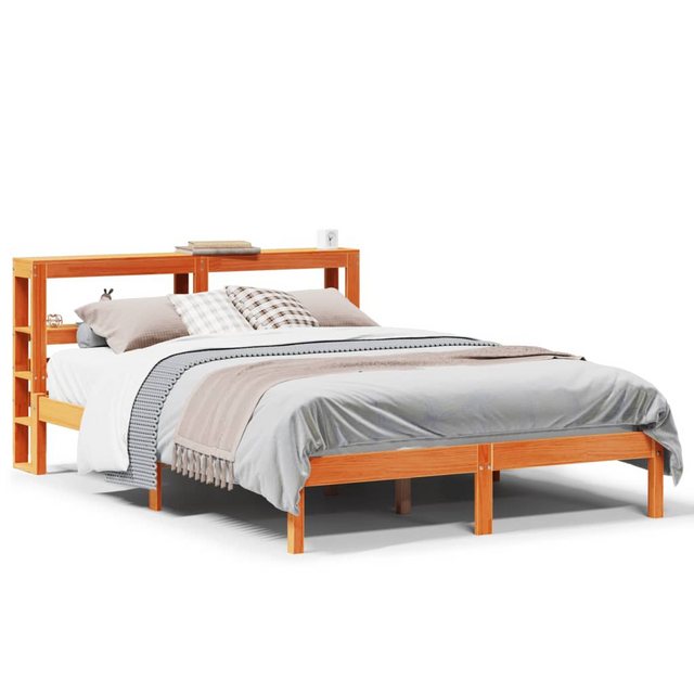 vidaXL Bett, Bettgestell mit Kopfteil ohne Matratze Wachsbraun 120x190 cm günstig online kaufen