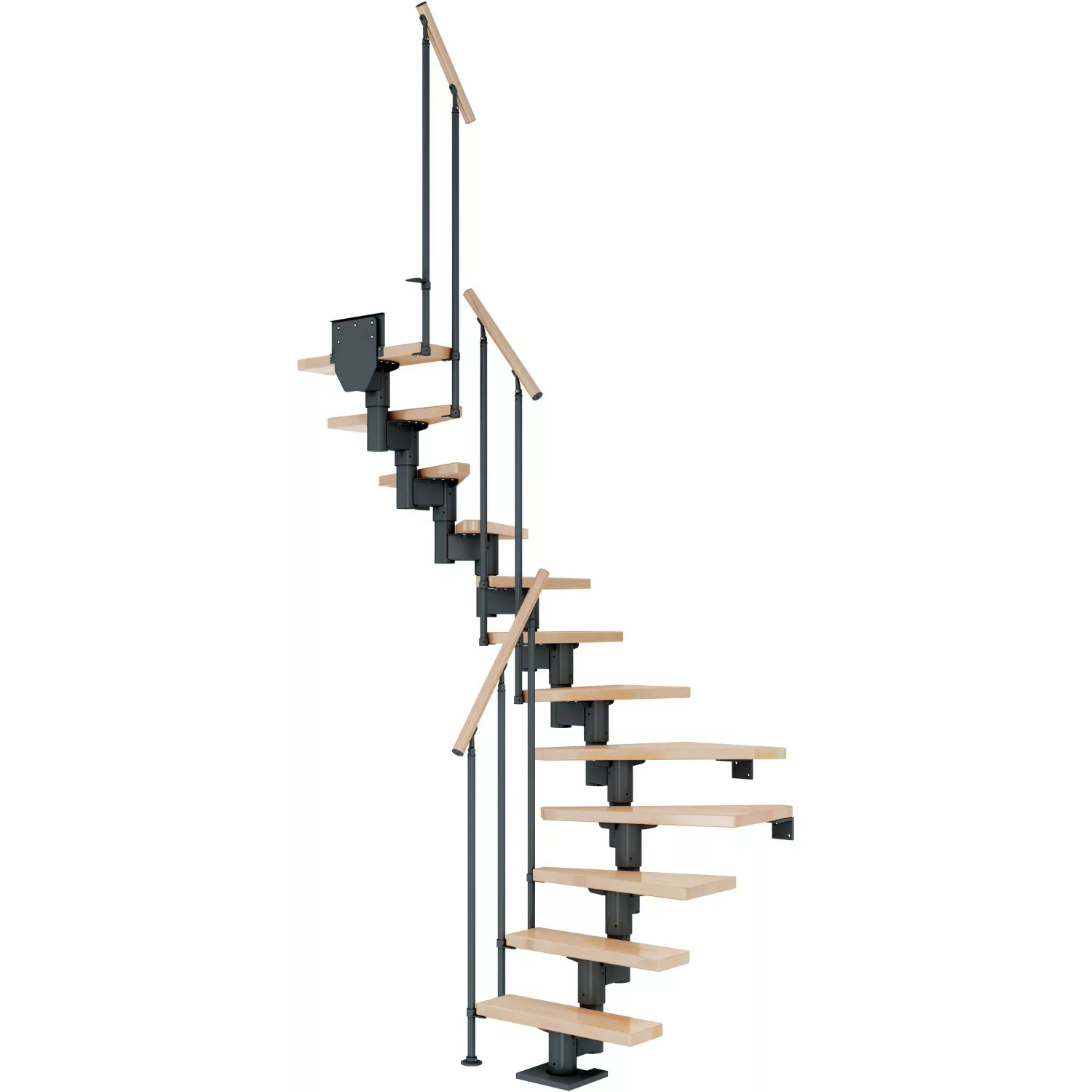 Dolle Mittelholmtreppe Dublin Buche Anthrazit GH bis 270 cm 1/2 Gewendelt 6 günstig online kaufen