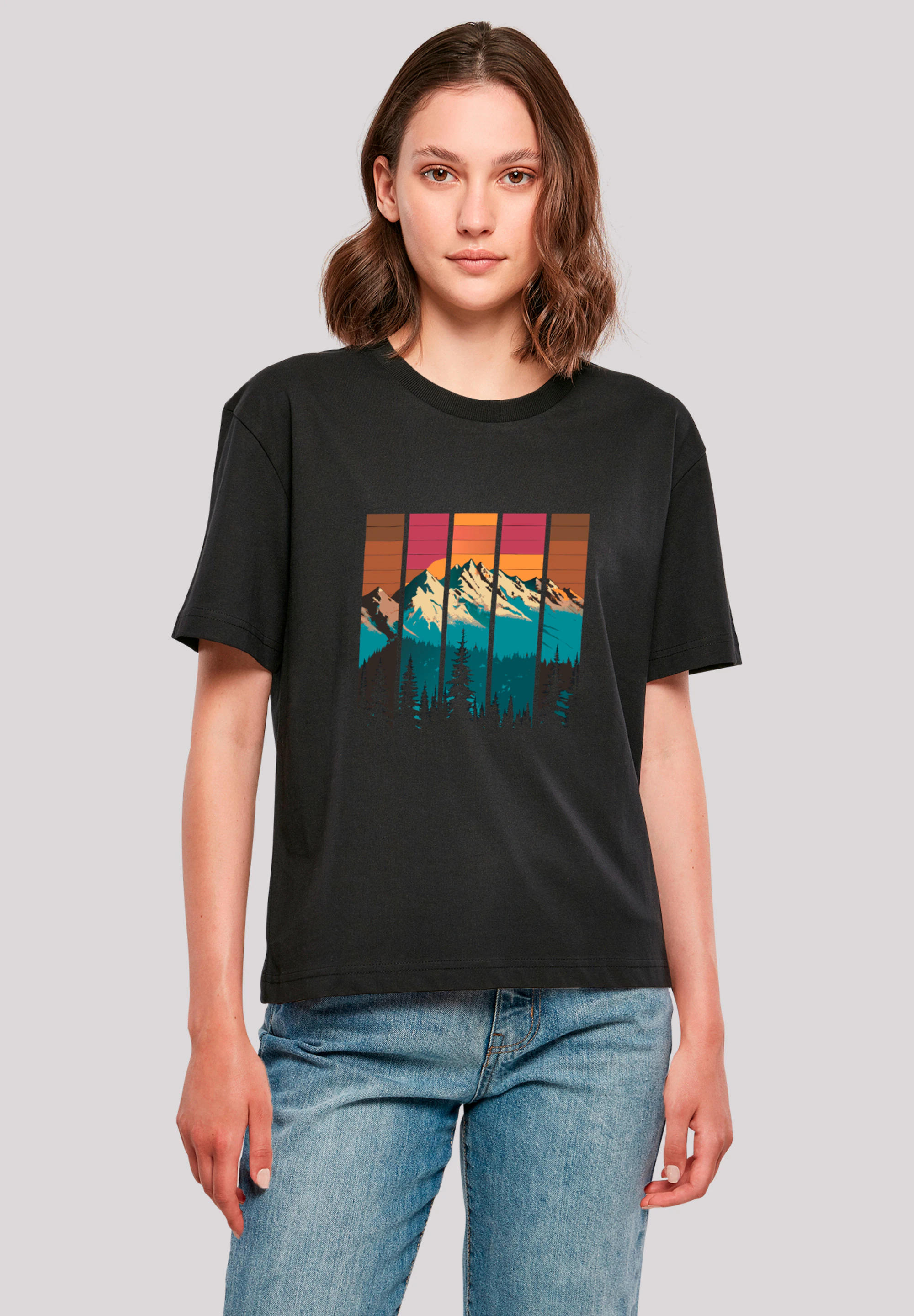 F4NT4STIC T-Shirt "Berg Sonnenuntergang Retro", Premium Qualität günstig online kaufen