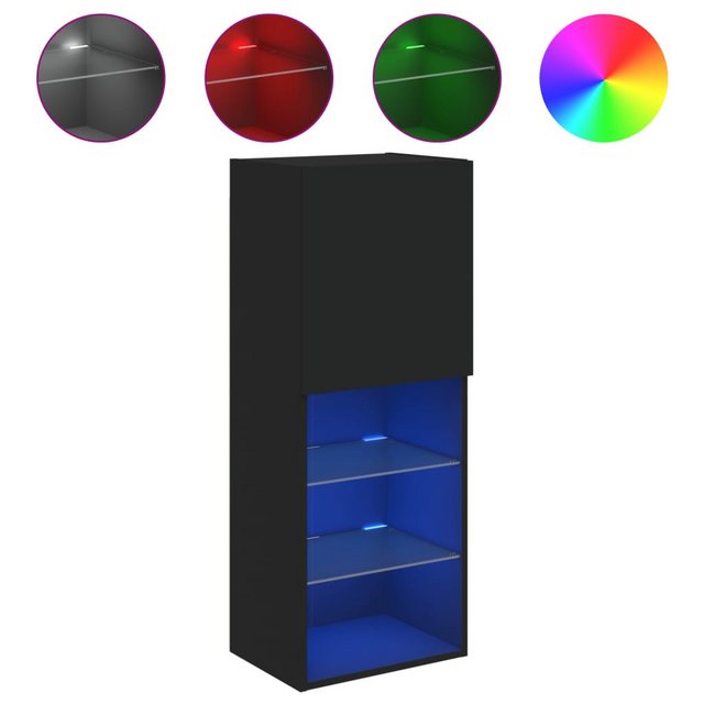 vidaXL Hängeschrank Hängeschrank Wandschrank mit LED Leuchten Schwarz 40,5x günstig online kaufen