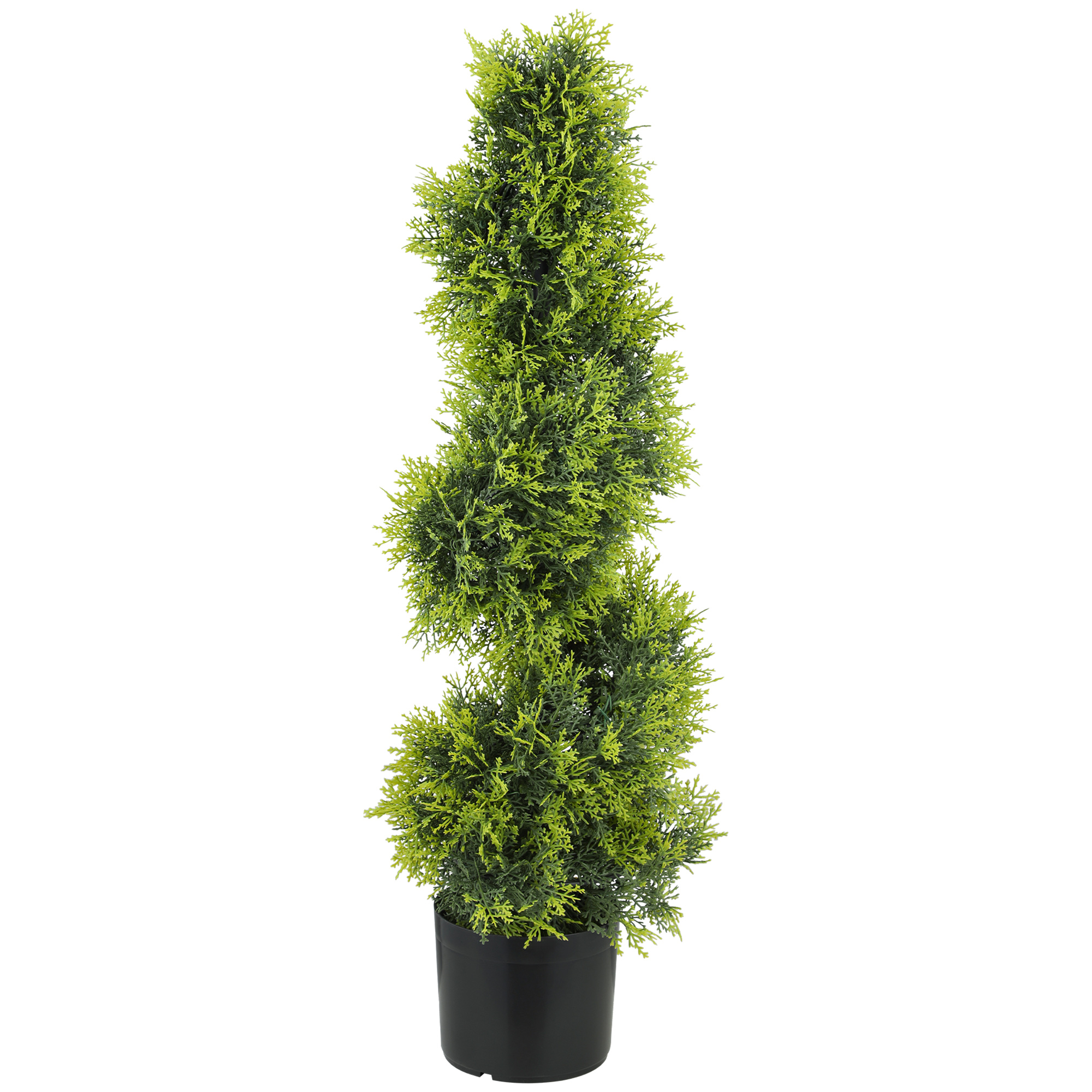 HOMCOM Künstliche Zypresse 90cm Kunstpflanze in Spiralform, Plastik Künstli günstig online kaufen