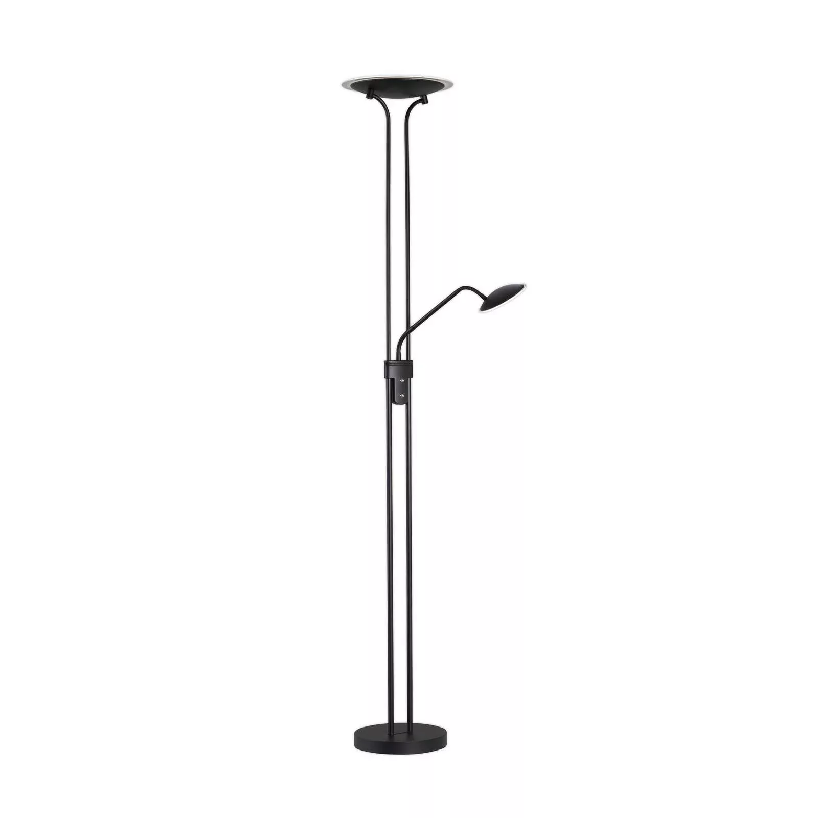 LED-Stehleuchte Tallri, schwarz, 180 cm, 2-flg., Metall, CCT günstig online kaufen