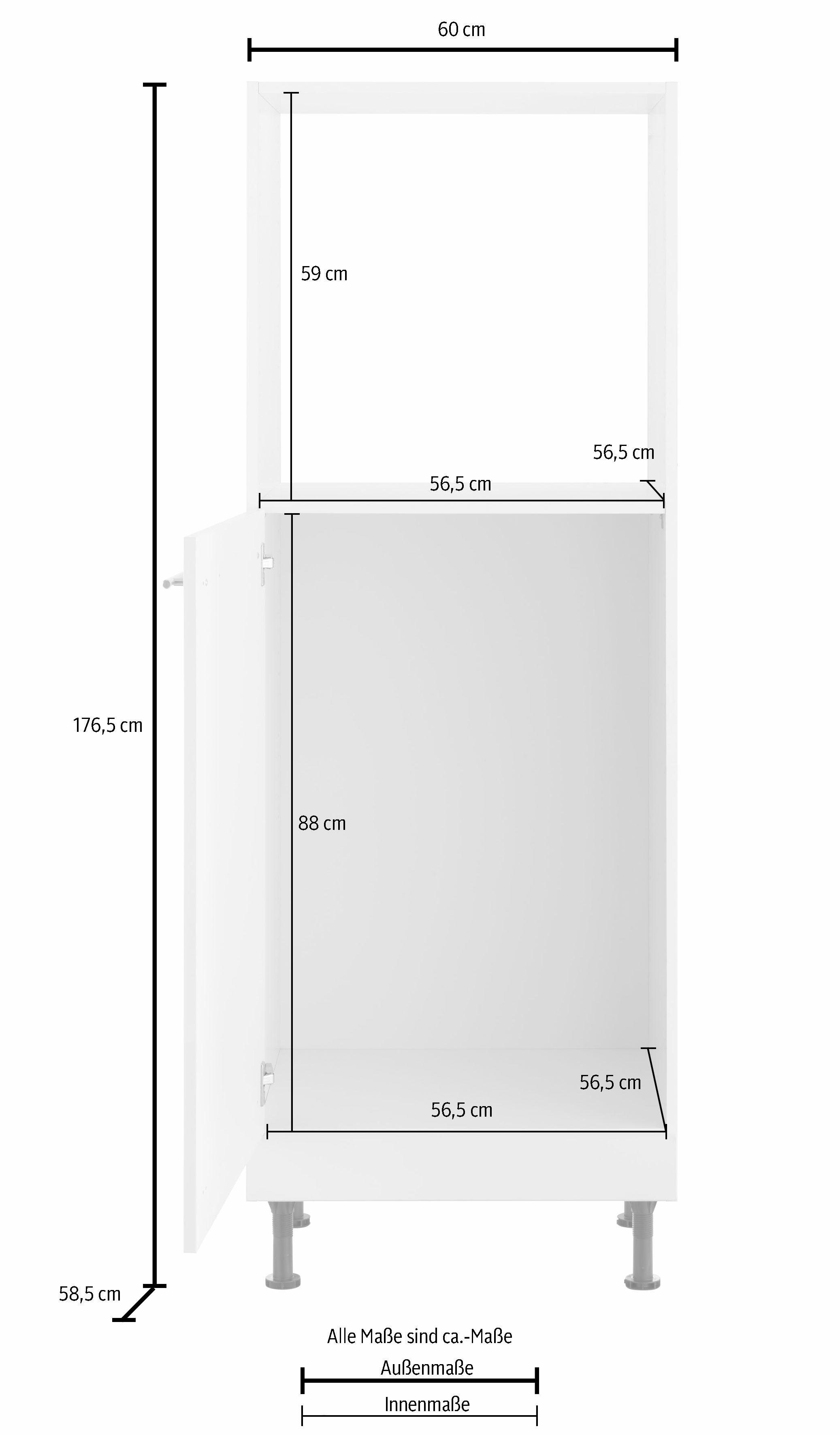 OPTIFIT Backofenumbauschrank "Bern", 60 cm breit, 176 cm hoch, höhenverstel günstig online kaufen
