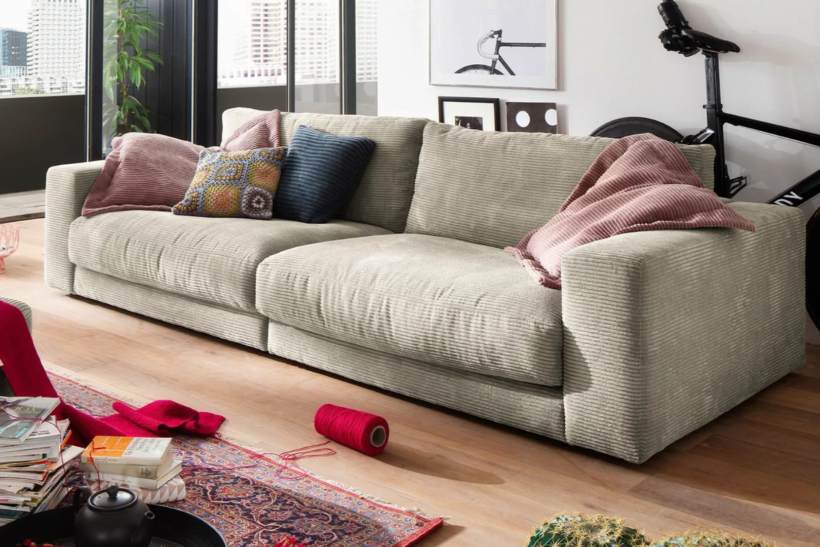 KAWOLA Sofa MADELINE, Couch 2-Sitzer oder 3-Sitzer Cord verschiedene Farben günstig online kaufen