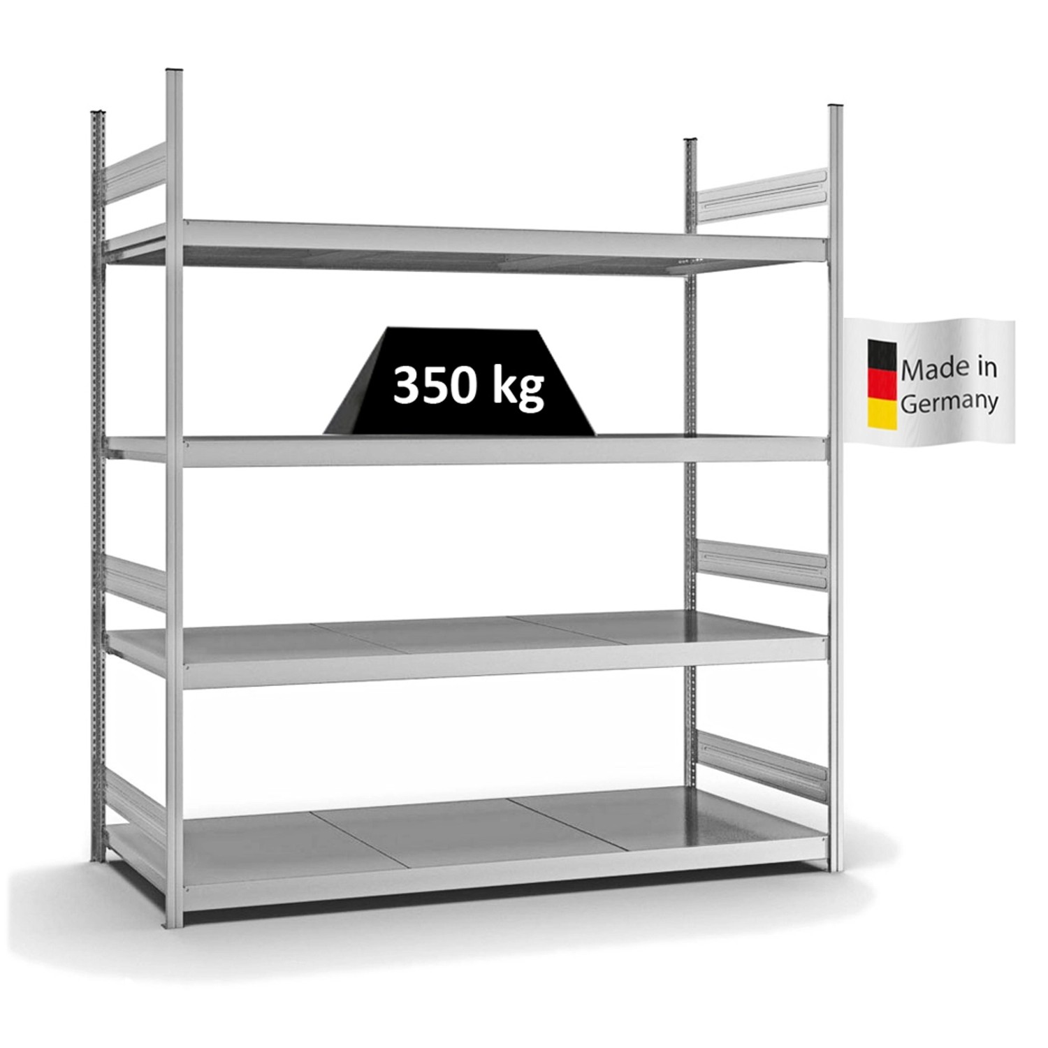 PROREGAL Weitspannregal Stecksystem T-Profil Grundregal HxBxT 250x225x80 cm günstig online kaufen