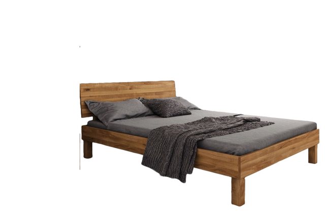 Natur24 Bett Bett Zigo 1 Wildeiche massiv200x200 mit Holzkopfteil und Holzb günstig online kaufen