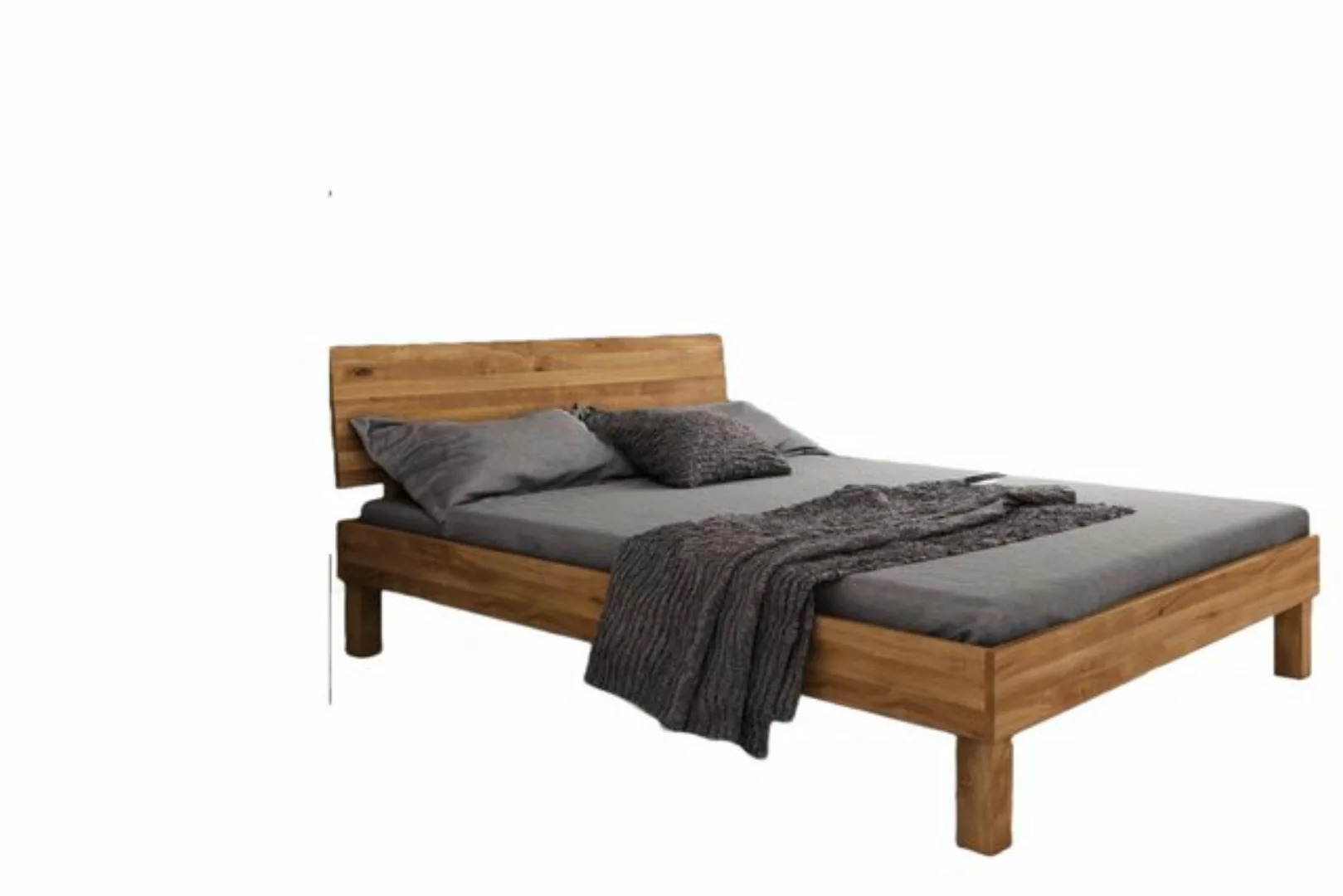 Natur24 Bett Bett Zigo 1 Wildeiche massiv180x200 mit Holzkopfteil und Holzb günstig online kaufen