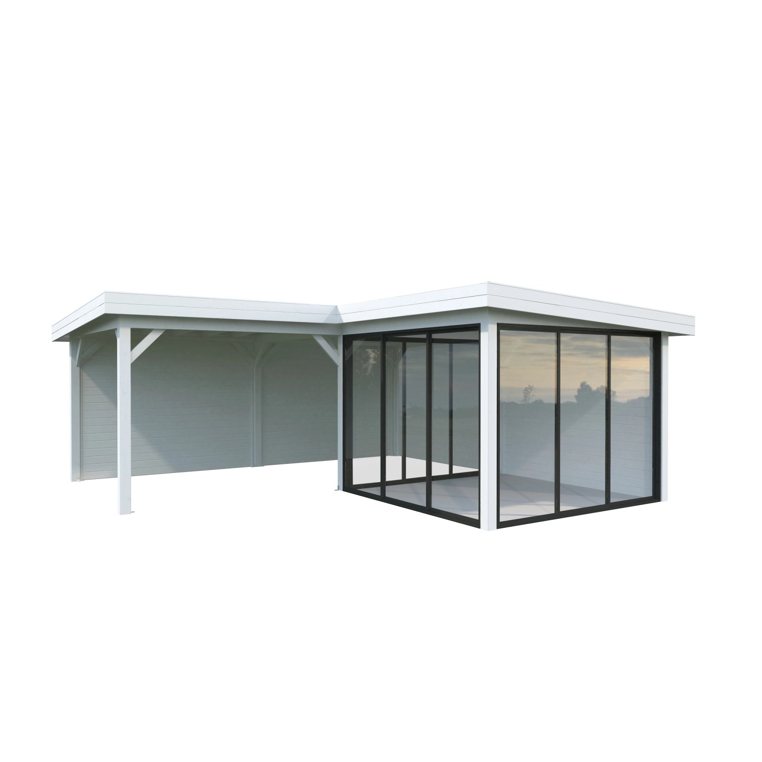 Palmako Pavillon Lenna Set 712 Slide Plus 588 x 588 cm Lackiert Weiß FSC® günstig online kaufen
