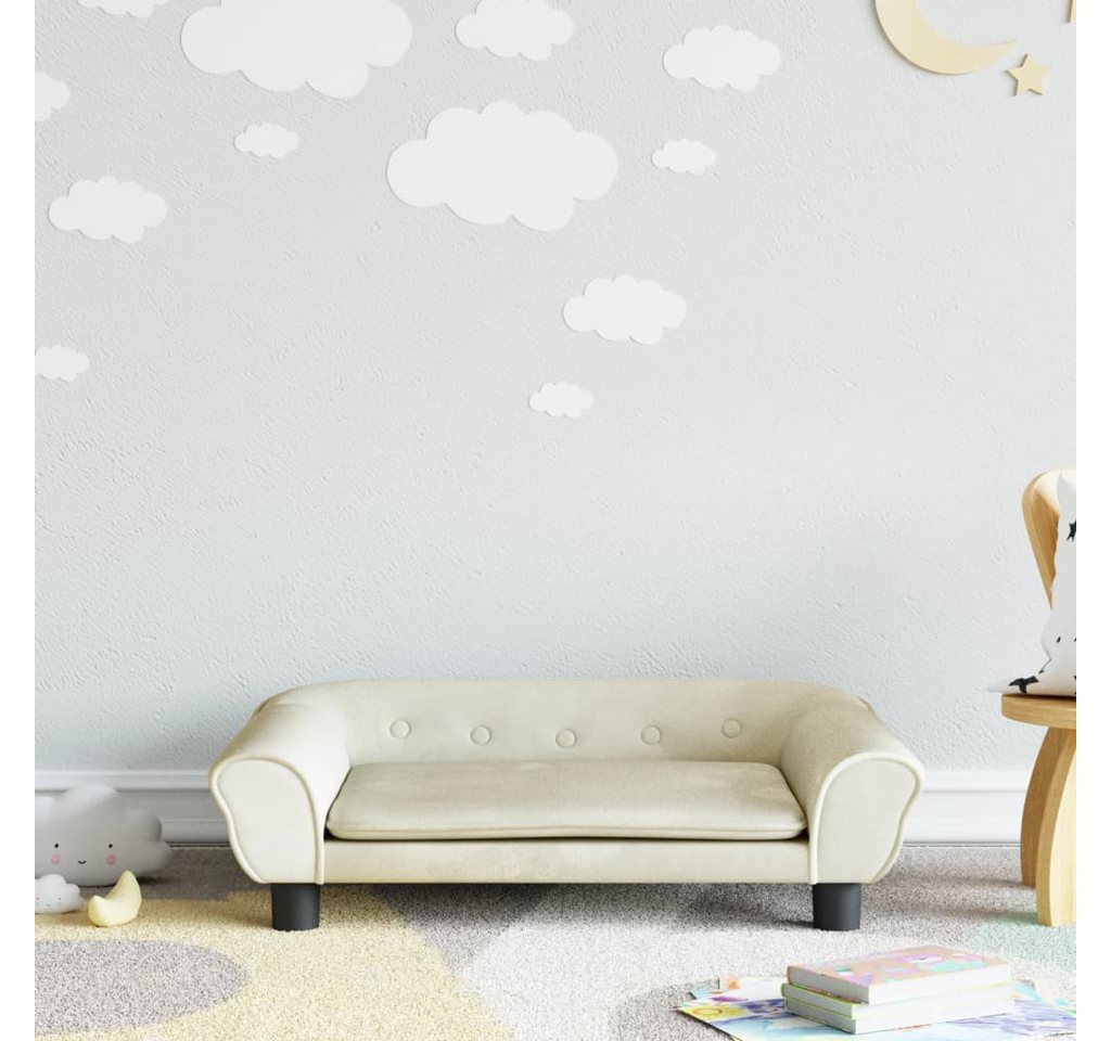 vidaXL Kindersofa Kindersofa Creme 70x45x26 cm Samt Kindercouch Kindermöbel günstig online kaufen