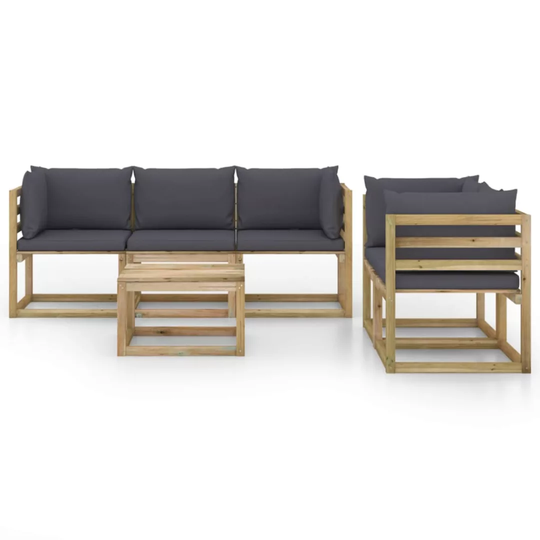 6-tlg. Garten-lounge-set Mit Anthrazit Kissen günstig online kaufen