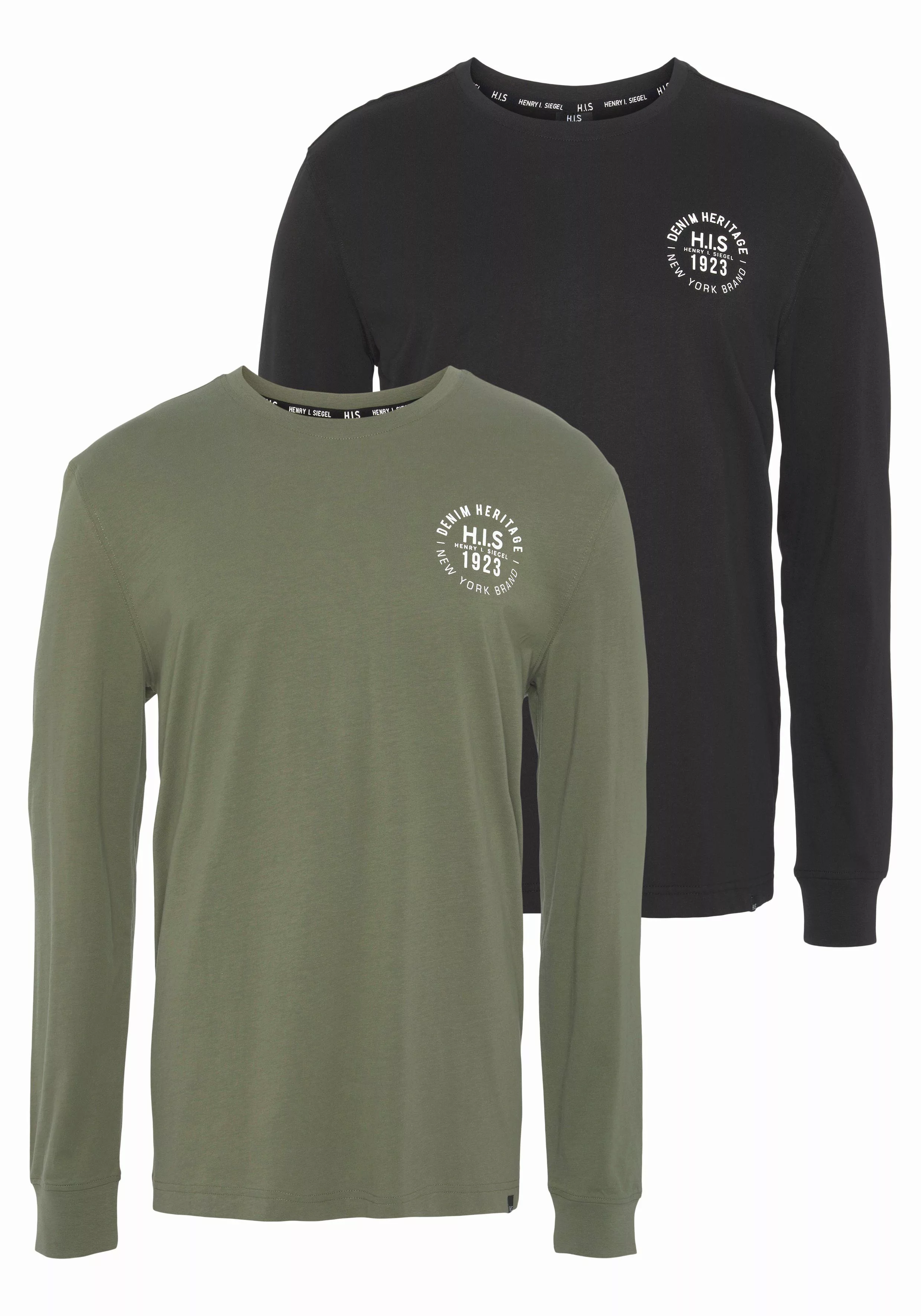 H.I.S Langarmshirt (Packung, 2-tlg., 2er-Pack) Langarm, günstig online kaufen