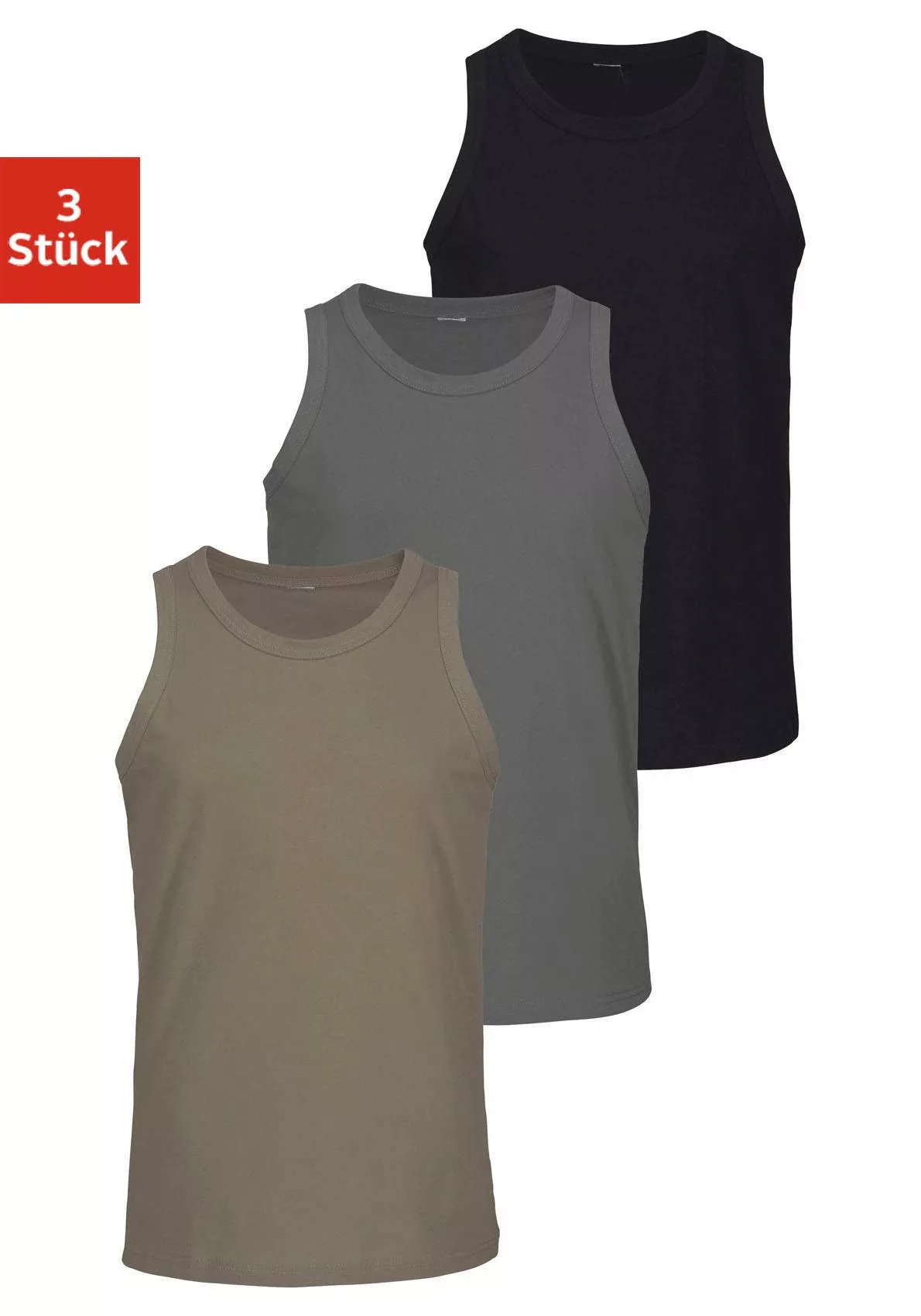 H.I.S Tanktop Unterhemd für Herren (Packung, 3-tlg) mit Rundhals aus Baumwo günstig online kaufen