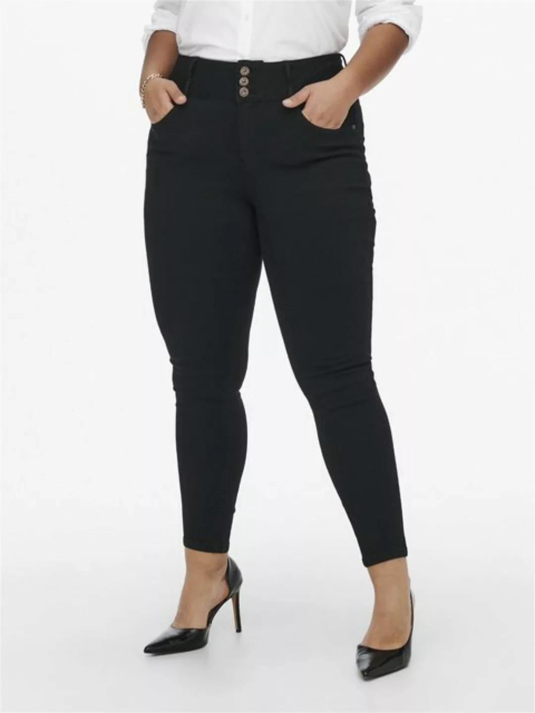 Carmakoma by Only Damen Jeans CARANNA - Skinny Fit - Schwarz - Black - Plus günstig online kaufen