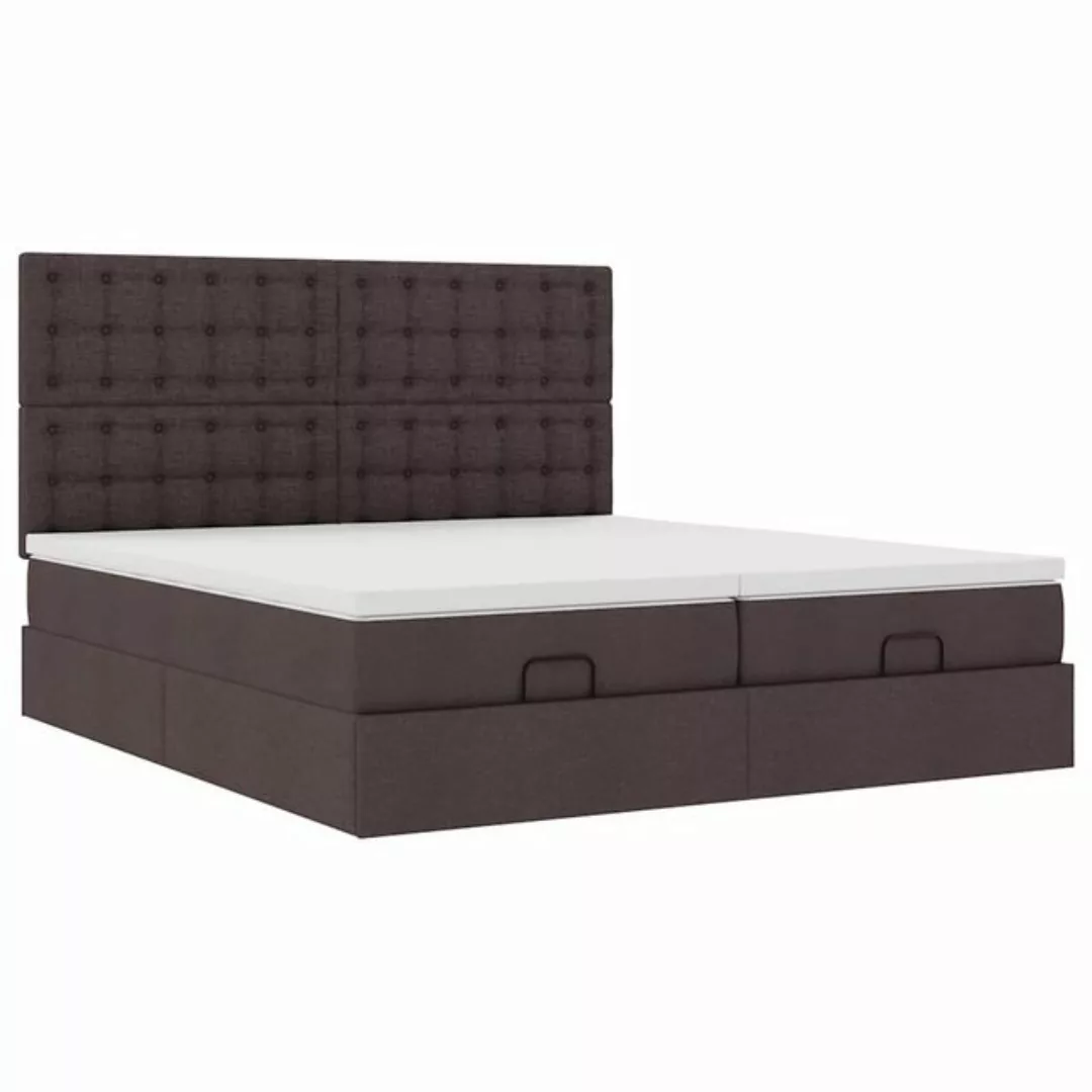 vidaXL Bett, Ottoman-Bett mit Matratzen Dunkelbraun 180x200 cm Stoff günstig online kaufen