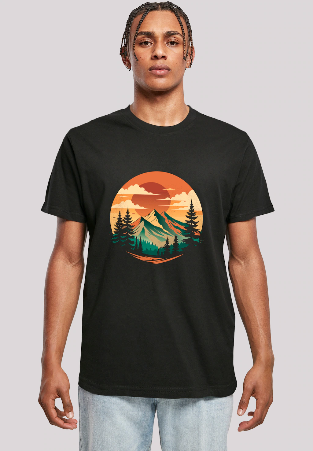 F4NT4STIC T-Shirt "Sonnenuntergang Berglandschaft", Premium Qualität günstig online kaufen