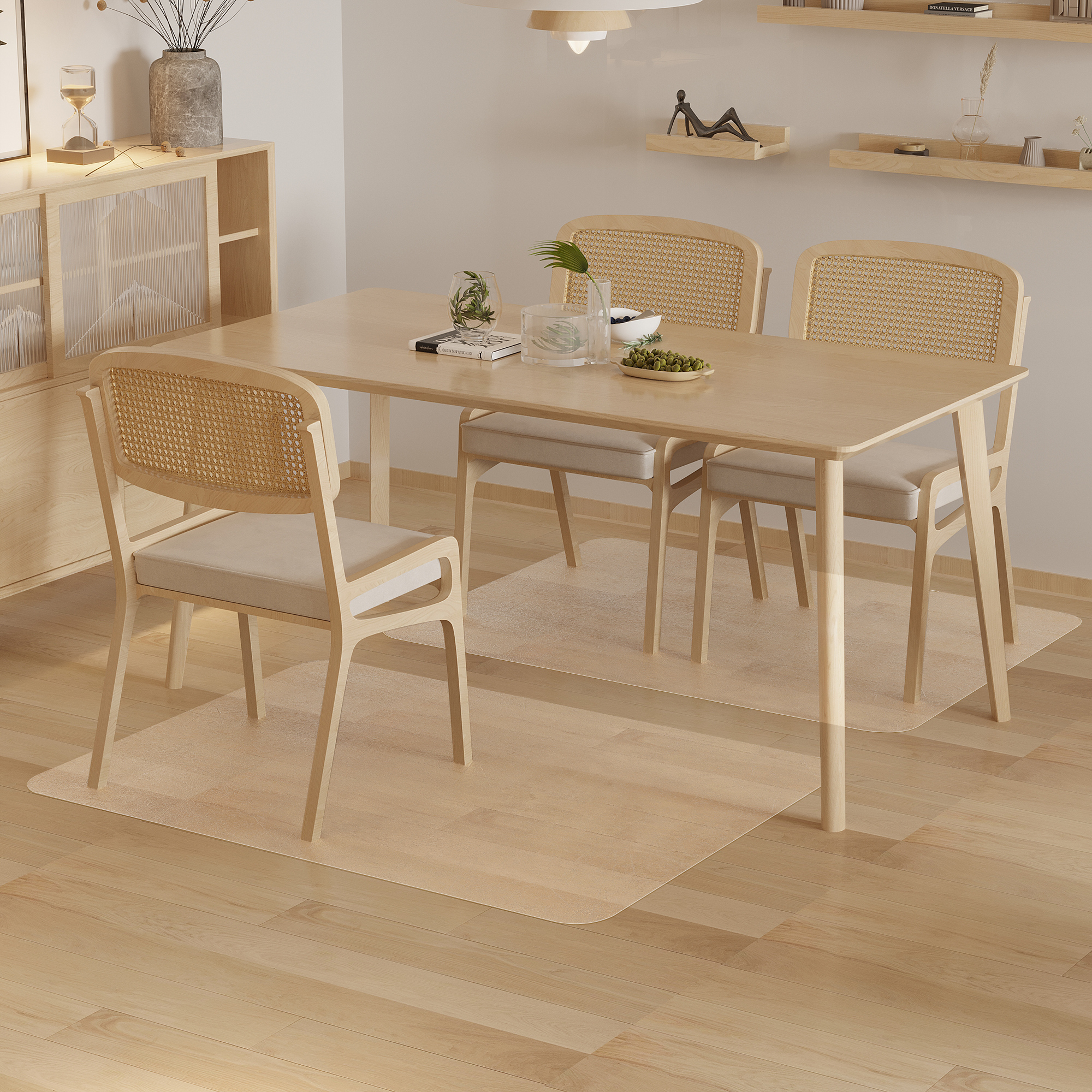 HOMCOM Bodenschutzmatte 90 x 120 cm transparente Bürostuhlunterlage kratzfe günstig online kaufen