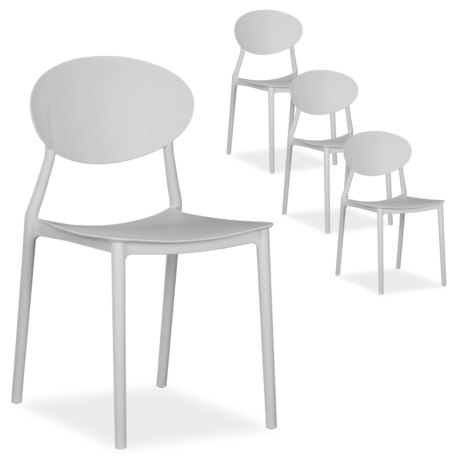 Homestyle4u Gartenstuhl 4er Set in Grau 2449 günstig online kaufen
