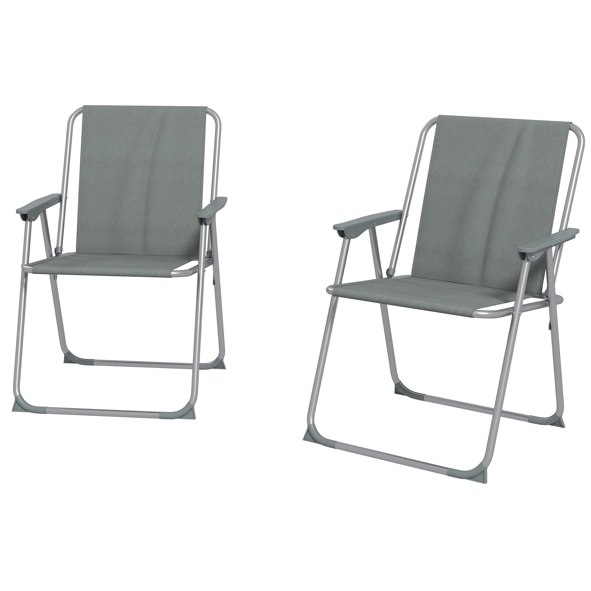 Outsunny Set von 2 Klappbaren Gartenstühlen, Campingstühle mit Armlehnen un günstig online kaufen