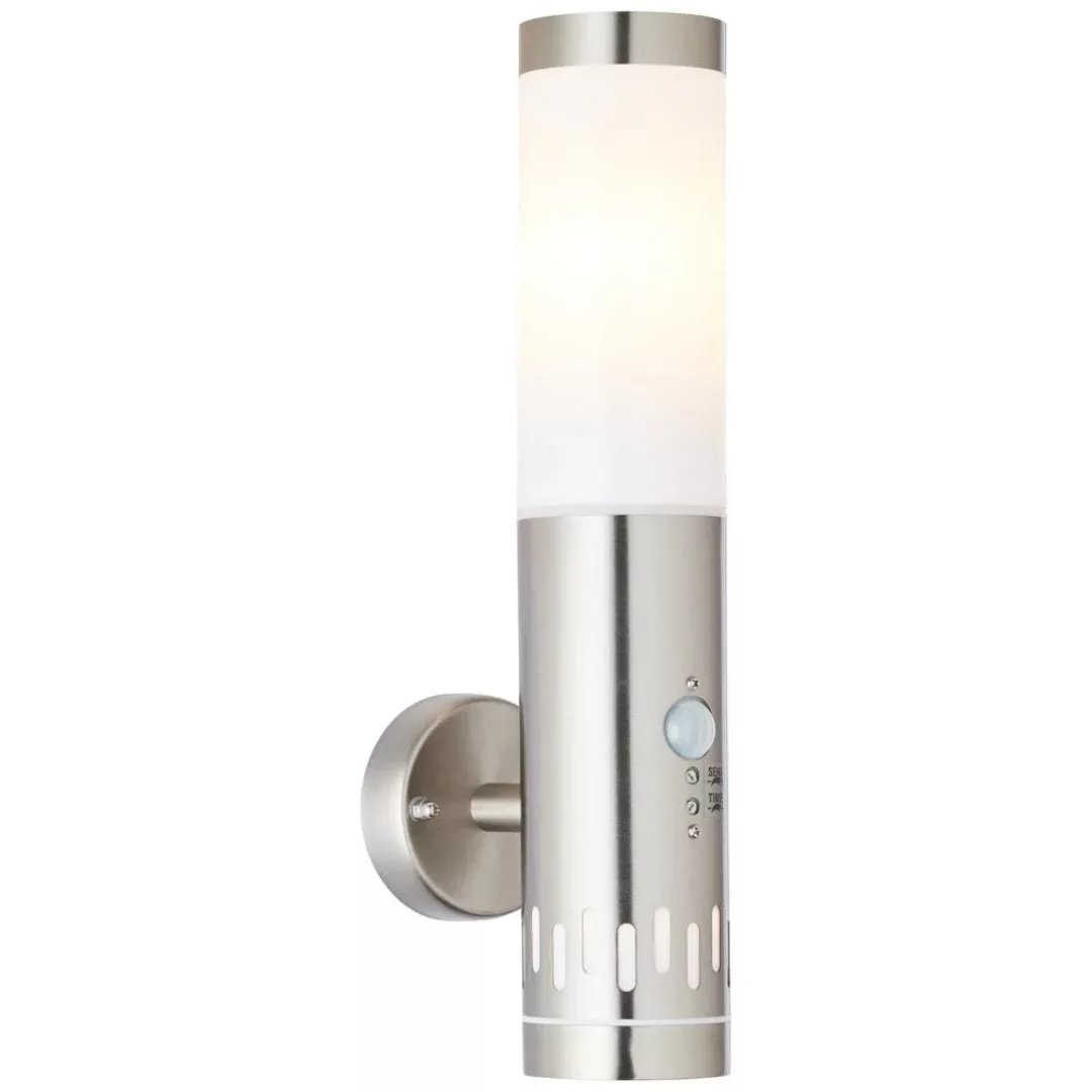 LED Wandleuchte Leigh in Silber 0,9W 100lm IP44 inkl. Bewegungsmelder und D günstig online kaufen
