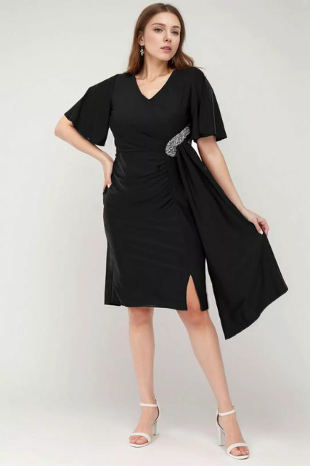 Modabout Abendkleid Damen-Midikleid in Übergröße NELB0553D9689SYH (1-tlg) günstig online kaufen
