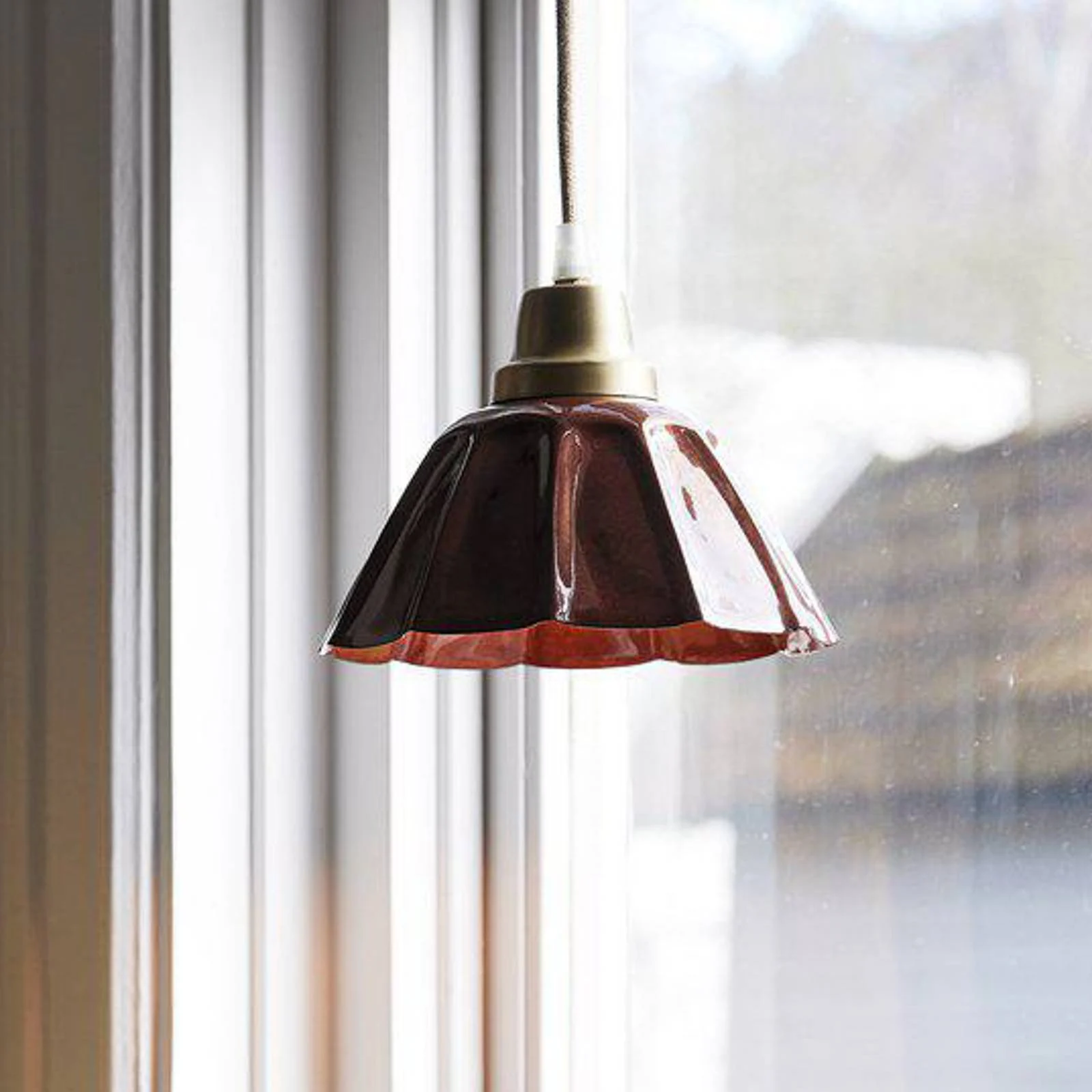 PR Home Hängelampe Ester, terracotta, Ø 17 cm, Eisen Stecker günstig online kaufen