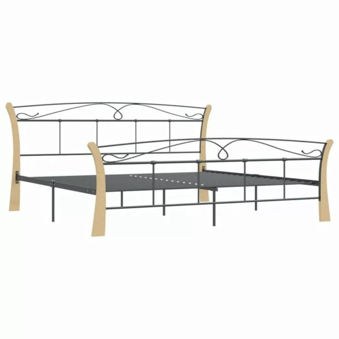 vidaXL Bettgestell Bett Schwarz Metall 200x200 cm Doppelbett Bett Bettrahme günstig online kaufen