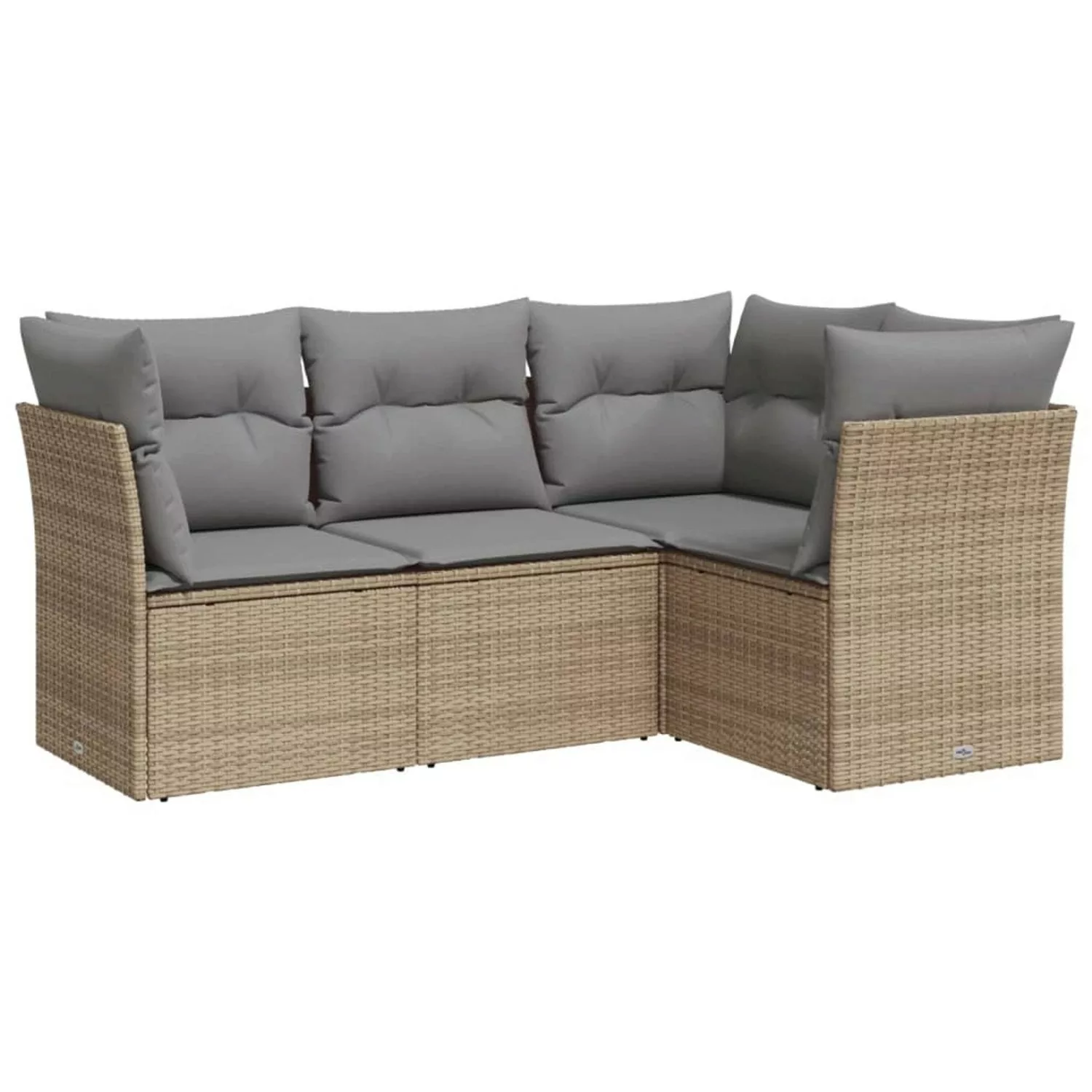 vidaXL 4-tlg Garten-Sofagarnitur mit Kissen Beige Poly Rattan Modell 34 günstig online kaufen