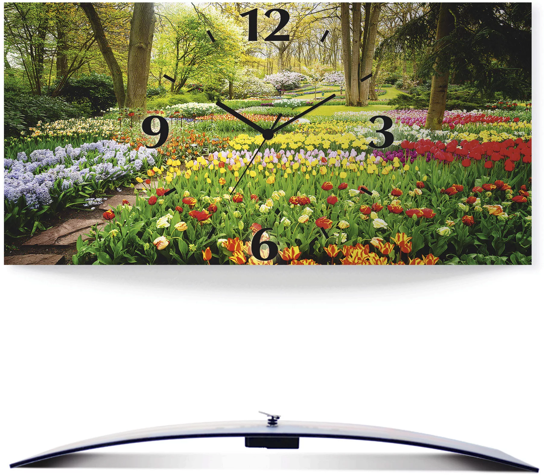 Artland Wanduhr »Tulpen Garten Frühling«, 3D Optik gebogen, mit Quarz- oder günstig online kaufen