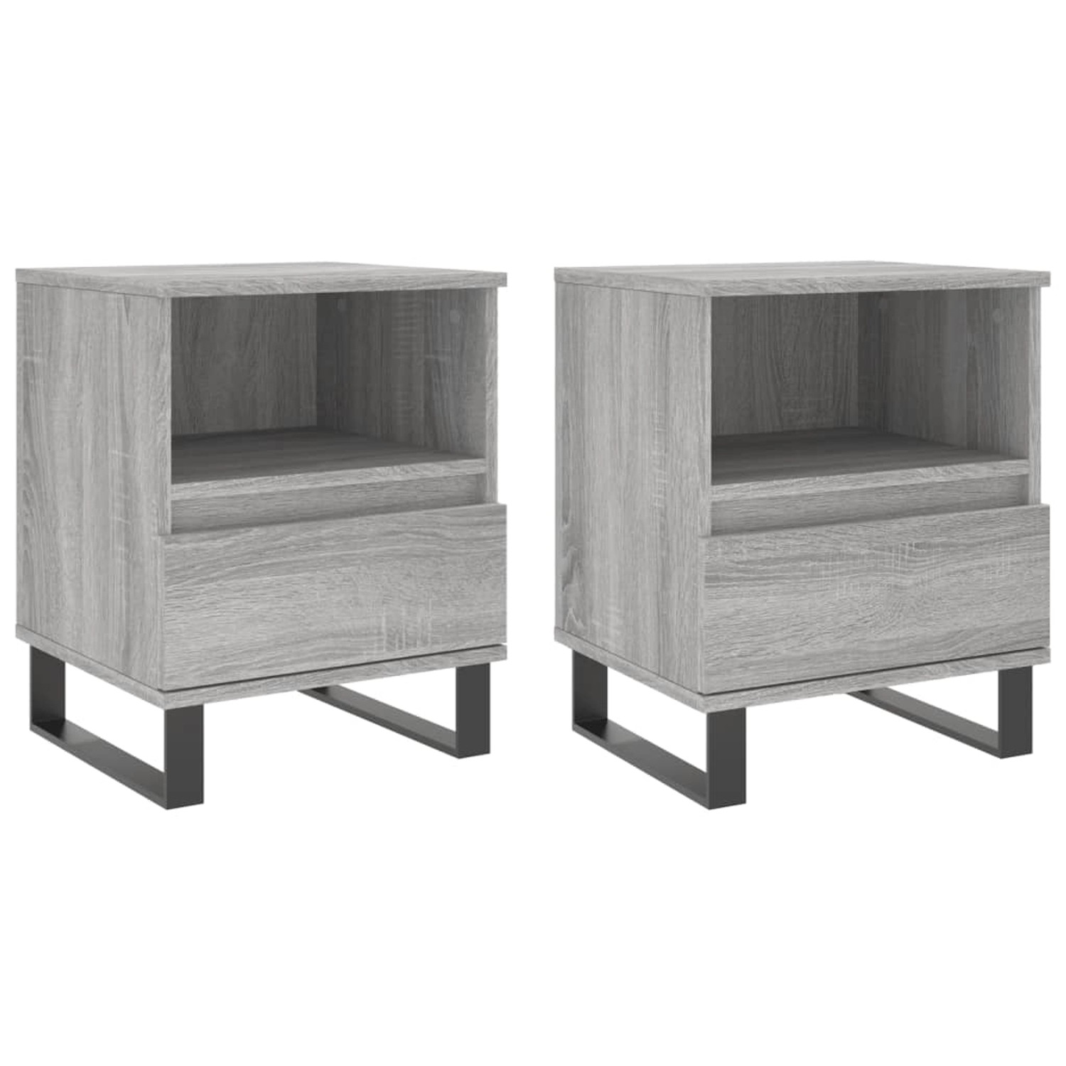 vidaXL Nachttische 2 Stk Grau Sonoma 40x35x50 cm Holzwerkstoff Modell 7 günstig online kaufen