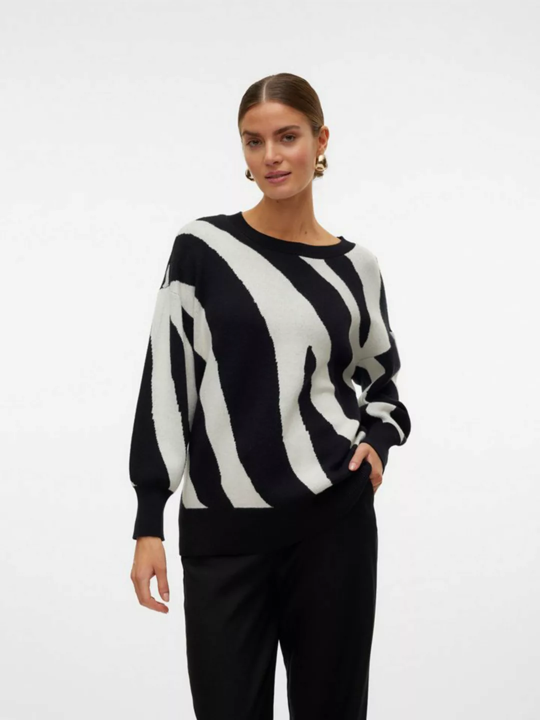 Vero Moda Rundhalspullover VMNANCY LS O-NECK LONG PULLOVER BOO günstig online kaufen