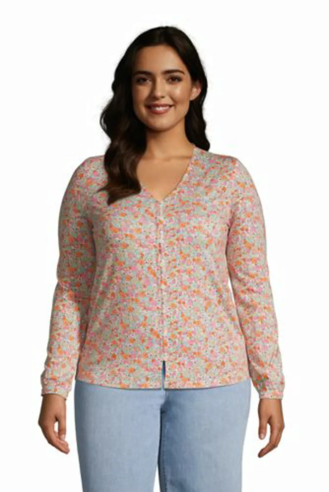 Bluse aus Baumwoll/Modalmix in großen Größen, Damen, Größe: 52-54 Plusgröße günstig online kaufen