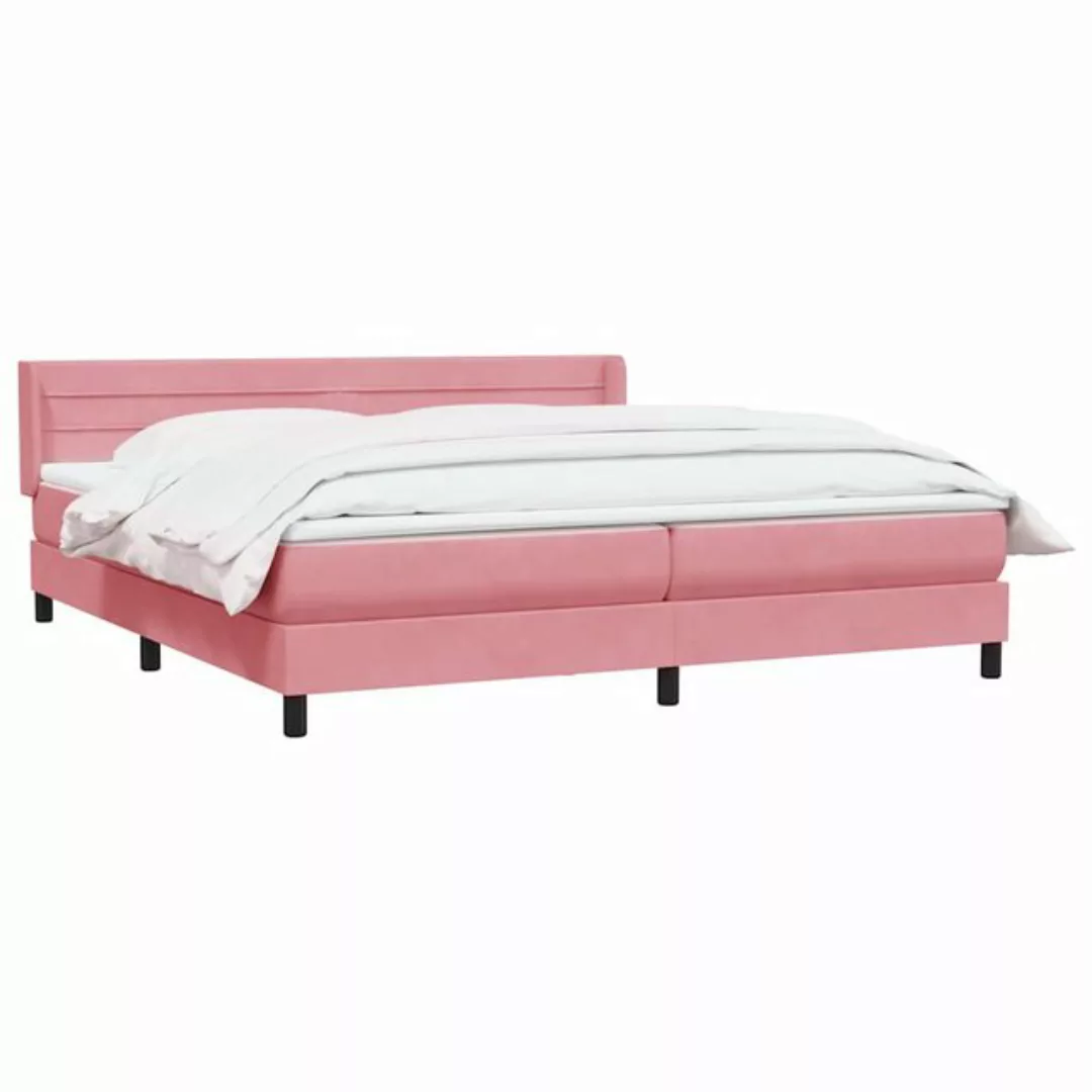 vidaXL Bett Boxspringbett mit Matratze Rosa 180x210 cm Samt günstig online kaufen