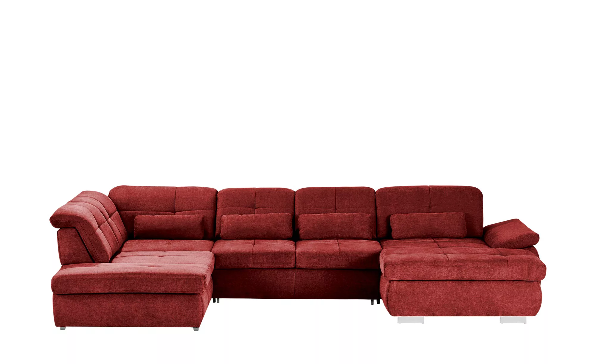 Wohnlandschaft mit Funktion - rot - 374 cm - 195 cm - Polstermöbel > Sofas günstig online kaufen